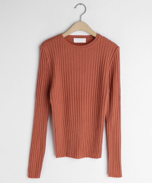 DHOLIC（ディーホリック）の「スリムリブニット（ニット/セーター・レディース・ホワイト/グリーン/ピンク/ブラック/ブルー/ベージュ・FREE）」の6枚目の写真