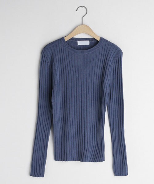 DHOLIC（ディーホリック）の「スリムリブニット（ニット/セーター・レディース・ホワイト/グリーン/ピンク/ブラック/ブルー/ベージュ・FREE）」の5枚目の写真