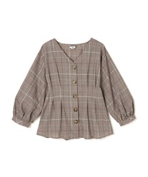 GRL | ボリュームスリーブチェックブラウス(シャツ/ブラウス)