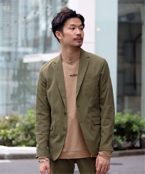 417 EDIFICE（フォーワンセブンエディフィス）の「ストレッチコットンライクファブリック 2B ジャケット（ジャケット/アウター・ベージュ/S/M/L/XL/在庫なし/残り1点）」の2枚目の写真