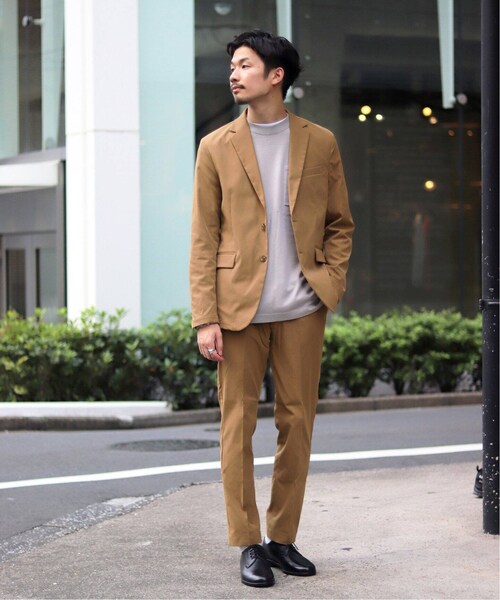 417 EDIFICE（フォーワンセブンエディフィス）の「ストレッチコットンライクファブリック 2B ジャケット（ジャケット/アウター・ベージュ/S/M/L/XL/在庫なし/残り1点）」の4枚目の写真