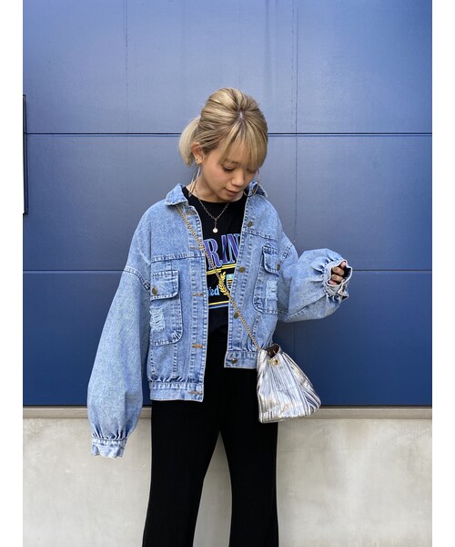 no brand（ノーブランド）の「damageパフデニジャケ（デニムジャケット・レディース・その他）」の2枚目の写真