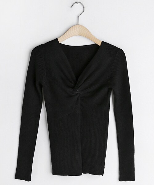 DHOLIC（ディーホリック）の「ツイストリブニット（ニット/セーター・レディース・ホワイト/グレー/ブラック/ブラウン・FREE）」の2枚目の写真