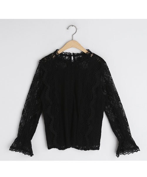 DHOLIC（ディーホリック）の「ウェーブレースブラウス（シャツ/ブラウス・レディース・ホワイト/ブラック/ベージュ・FREE）」の2枚目の写真