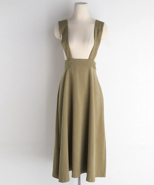 DHOLIC（ディーホリック）の「2WAYサスペンダーワンピース（ワンピース・レディース・ブラック/ベージュ/ピンク・FREE）」の2枚目の写真