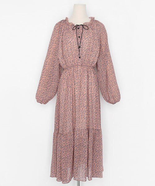 Dholic ディーホリック の リボンボタン花柄ワンピース ワンピース Wear