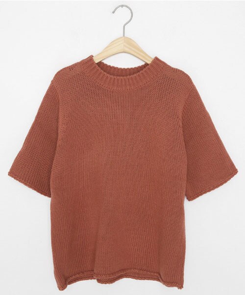 DHOLIC（ディーホリック）の「ショートスリーブニット（ニット/セーター・レディース・ブラウン/ブラック/その他/ベージュ/レッド・FREE）」の4枚目の写真