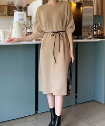 DHOLIC | ラグランパフニットワンピース(ワンピース)