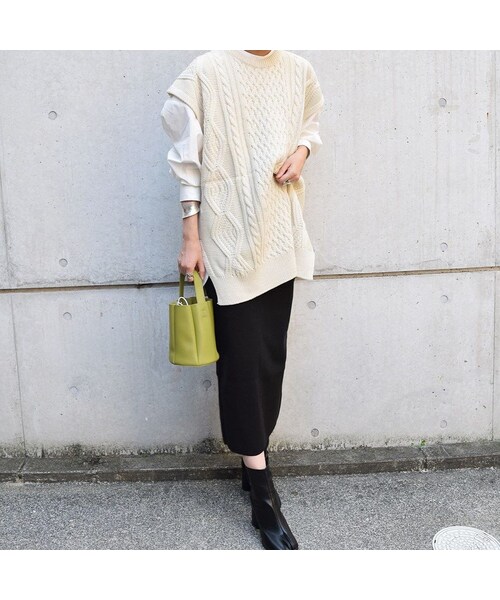 no brand（ノーブランド）の「ケーブルノースリニットベスト（ベスト・レディース・その他）」の4枚目の写真