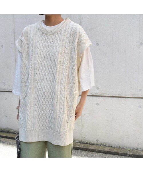 no brand（ノーブランド）の「ケーブルノースリニットベスト（ベスト・レディース・その他）」の7枚目の写真