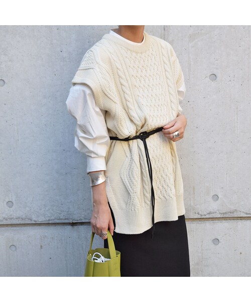 no brand（ノーブランド）の「ケーブルノースリニットベスト（ベスト・レディース・その他）」の5枚目の写真