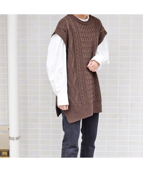 no brand（ノーブランド）の「ケーブルノースリニットベスト（ベスト・レディース・その他）」の10枚目の写真