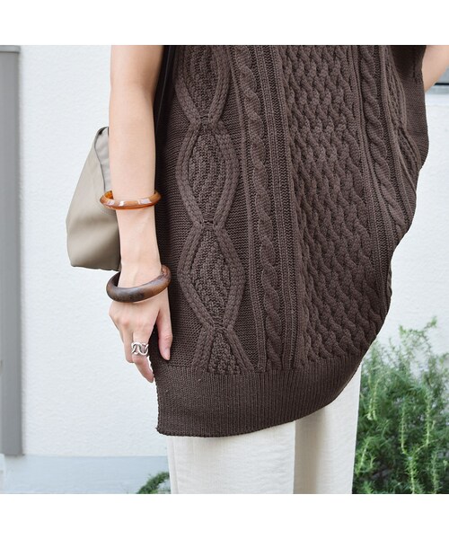 no brand（ノーブランド）の「ケーブルノースリニットベスト（ベスト・レディース・その他）」の11枚目の写真