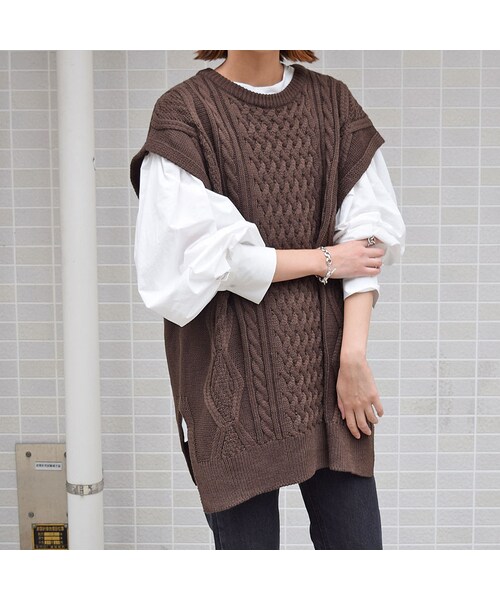 no brand（ノーブランド）の「ケーブルノースリニットベスト（ベスト・レディース・その他）」の9枚目の写真