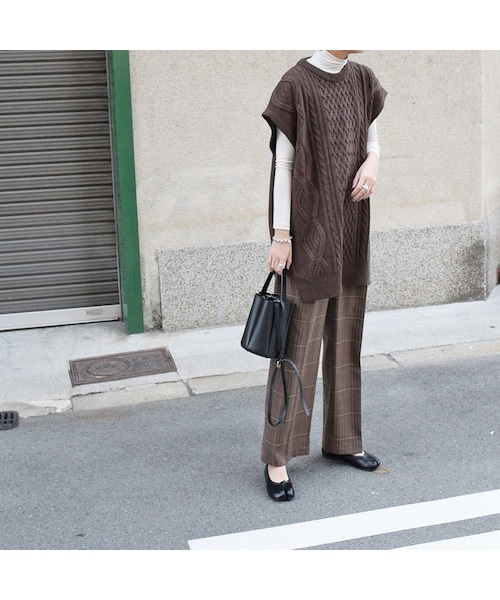 no brand（ノーブランド）の「ケーブルノースリニットベスト（ベスト・レディース・その他）」の3枚目の写真