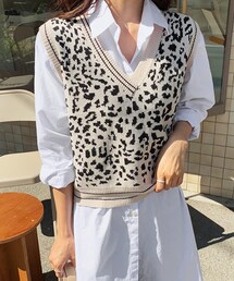 DHOLIC | レオパードニットベスト(ニット/セーター)