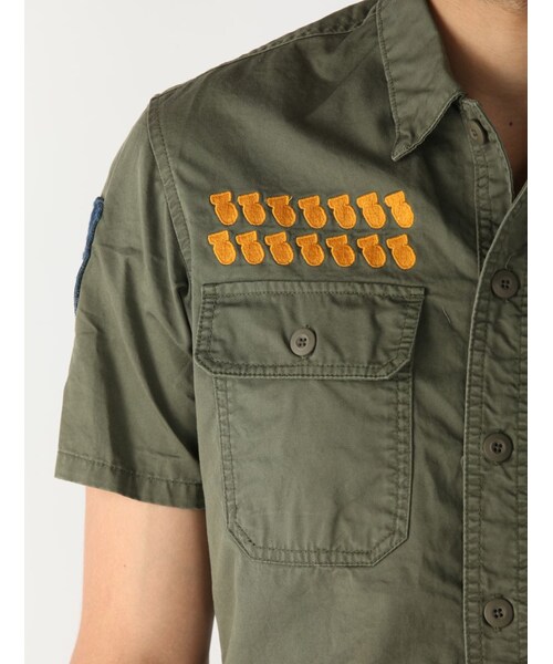 AVIREX（アヴィレックス）の「avirex/アヴィレックス/メンズ/A.V.G PATCHED S/S SHIRTS/A.V.G パッチド 半袖シャツ（トップス・メンズ・CHARCOL/KHAKI/OLIVE・M/L/XL/XXL）」の16枚目の写真