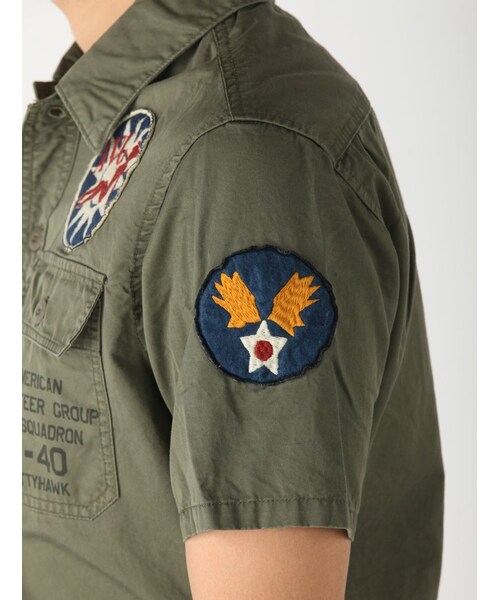 AVIREX（アヴィレックス）の「avirex/アヴィレックス/メンズ/A.V.G PATCHED S/S SHIRTS/A.V.G パッチド 半袖シャツ（トップス・メンズ・CHARCOL/KHAKI/OLIVE・M/L/XL/XXL）」の17枚目の写真