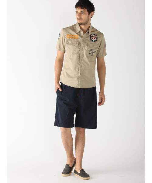 AVIREX（アヴィレックス）の「avirex/アヴィレックス/メンズ/A.V.G PATCHED S/S SHIRTS/A.V.G パッチド 半袖シャツ（トップス・メンズ・CHARCOL/KHAKI/OLIVE・M/L/XL/XXL）」の3枚目の写真
