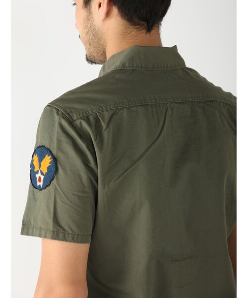 AVIREX（アヴィレックス）の「avirex/アヴィレックス/メンズ/A.V.G PATCHED S/S SHIRTS/A.V.G パッチド 半袖シャツ（トップス・メンズ・CHARCOL/KHAKI/OLIVE・M/L/XL/XXL）」の18枚目の写真