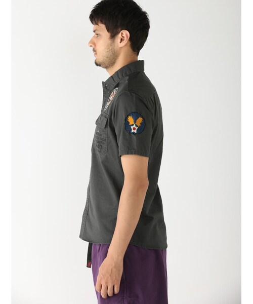 AVIREX（アヴィレックス）の「avirex/アヴィレックス/メンズ/A.V.G PATCHED S/S SHIRTS/A.V.G パッチド 半袖シャツ（トップス・メンズ・CHARCOL/KHAKI/OLIVE・M/L/XL/XXL）」の21枚目の写真