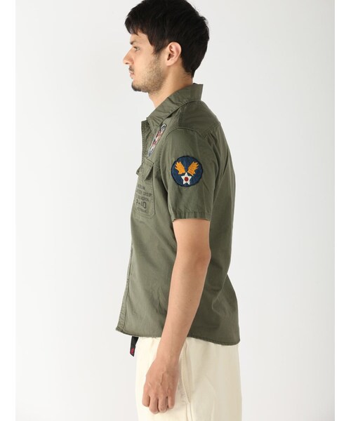 AVIREX（アヴィレックス）の「avirex/アヴィレックス/メンズ/A.V.G PATCHED S/S SHIRTS/A.V.G パッチド 半袖シャツ（トップス・メンズ・CHARCOL/KHAKI/OLIVE・M/L/XL/XXL）」の13枚目の写真