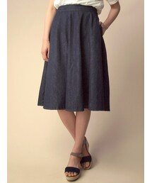 w closet | ひざ下丈デニムフレアスカート(パンツ)