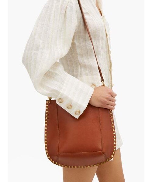 ISABEL MARANT(イザベルマラン)の「Isabel Marant - Oksan Studded Leather Cross Body Bag - Womens - Tan(ショルダーバッグ・レディース・Brown・One Size)」の3枚目の写真