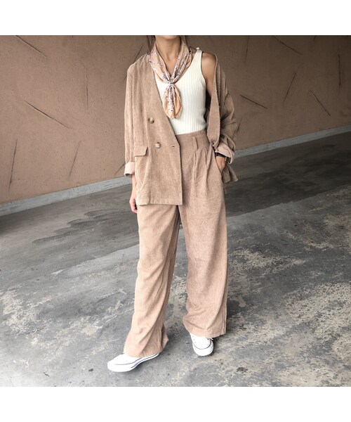 copine（コピン）の「オーバーサイズ！ノーカラーダブルボタンソフトコーデュロイジャケット(2color)【クリックポスト対象商品】（ノーカラージャケット・レディース・その他）」の5枚目の写真