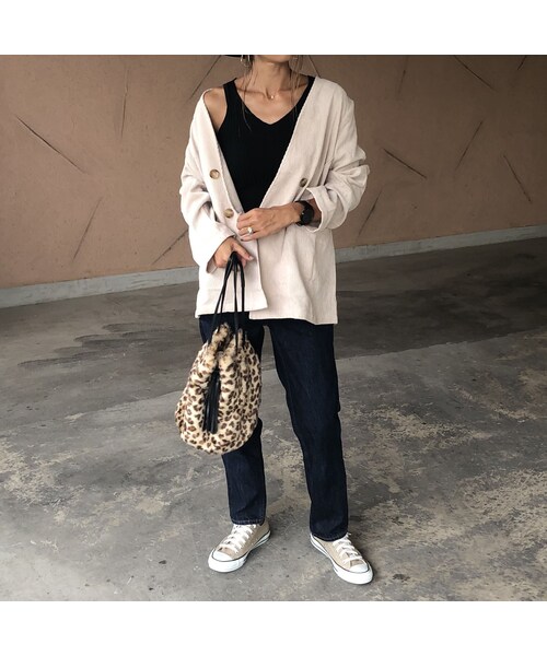 copine（コピン）の「オーバーサイズ！ノーカラーダブルボタンソフトコーデュロイジャケット(2color)【クリックポスト対象商品】（ノーカラージャケット・レディース・その他）」の9枚目の写真