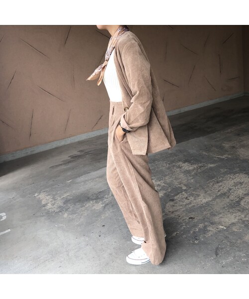 copine（コピン）の「オーバーサイズ！ノーカラーダブルボタンソフトコーデュロイジャケット(2color)【クリックポスト対象商品】（ノーカラージャケット・レディース・その他）」の6枚目の写真