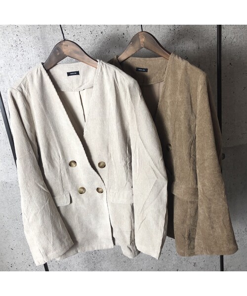 copine（コピン）の「オーバーサイズ！ノーカラーダブルボタンソフトコーデュロイジャケット(2color)【クリックポスト対象商品】（ノーカラージャケット・レディース・その他）」の13枚目の写真