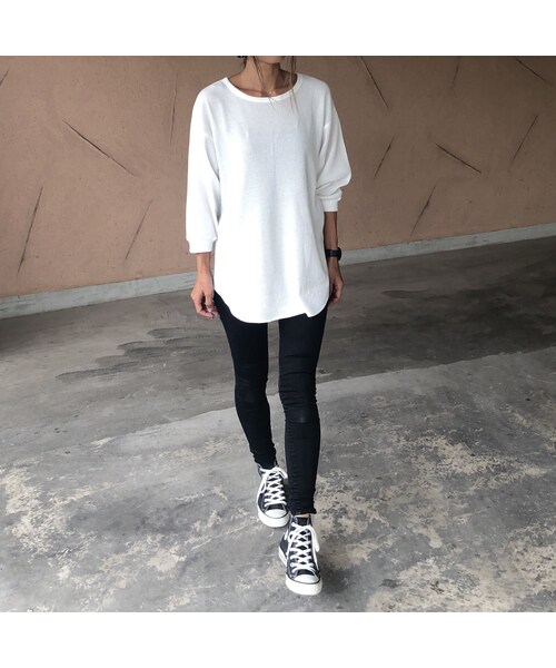 copine(コピン)の「ビッグシルエット!バックヘンリーワッフル7分袖(3color)【クリックポスト対象商品】(Tシャツ/カットソー・レディース・その他)」の10枚目の写真