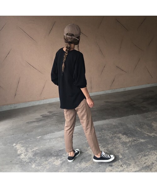 copine(コピン)の「ビッグシルエット!バックヘンリーワッフル7分袖(3color)【クリックポスト対象商品】(Tシャツ/カットソー・レディース・その他)」の3枚目の写真