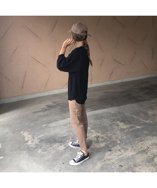 copine(コピン)の「ビッグシルエット!バックヘンリーワッフル7分袖(3color)【クリックポスト対象商品】(Tシャツ/カットソー・レディース・その他)」の4枚目の写真