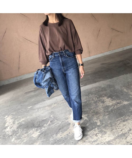 copine(コピン)の「ビッグシルエット!バックヘンリーワッフル7分袖(3color)【クリックポスト対象商品】(Tシャツ/カットソー・レディース・その他)」の8枚目の写真