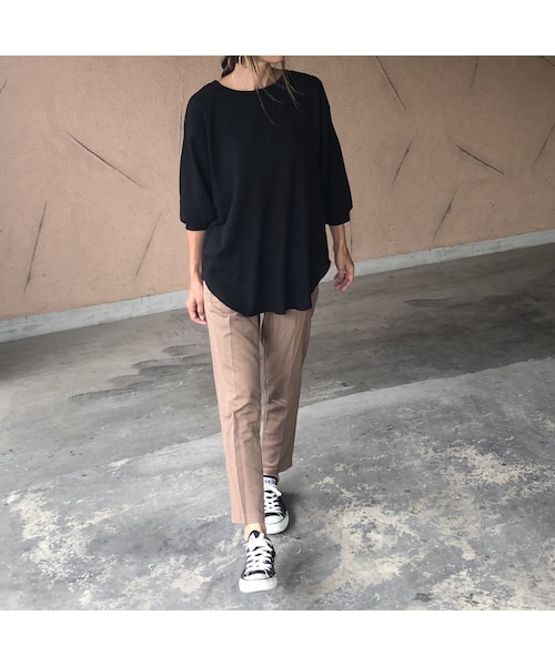 copine(コピン)の「ビッグシルエット!バックヘンリーワッフル7分袖(3color)【クリックポスト対象商品】(Tシャツ/カットソー・レディース・その他)」の2枚目の写真