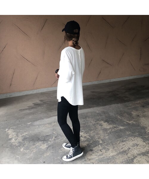 copine(コピン)の「ビッグシルエット!バックヘンリーワッフル7分袖(3color)【クリックポスト対象商品】(Tシャツ/カットソー・レディース・その他)」の11枚目の写真