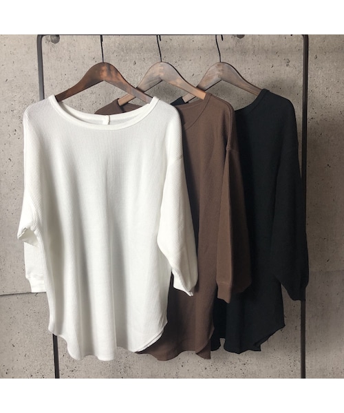 copine(コピン)の「ビッグシルエット!バックヘンリーワッフル7分袖(3color)【クリックポスト対象商品】(Tシャツ/カットソー・レディース・その他)」の13枚目の写真