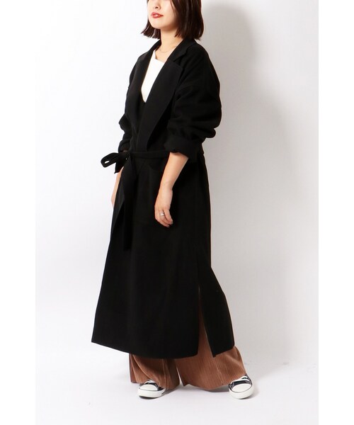VENCE（ヴァンス）の「【先行予約】サイドスリットビックロングコート（その他アウター・レディース・オフホワイト/ブラック/ベージュ/キャメル・Ｍ）」の2枚目の写真