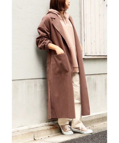 VENCE（ヴァンス）の「【先行予約】サイドスリットビックロングコート（その他アウター・レディース・オフホワイト/ブラック/ベージュ/キャメル・Ｍ）」の3枚目の写真