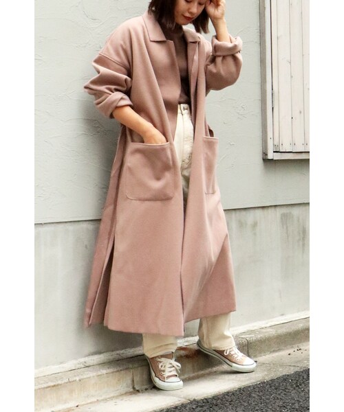 VENCE（ヴァンス）の「【先行予約】サイドスリットビックロングコート（その他アウター・レディース・オフホワイト/ブラック/ベージュ/キャメル・Ｍ）」の4枚目の写真