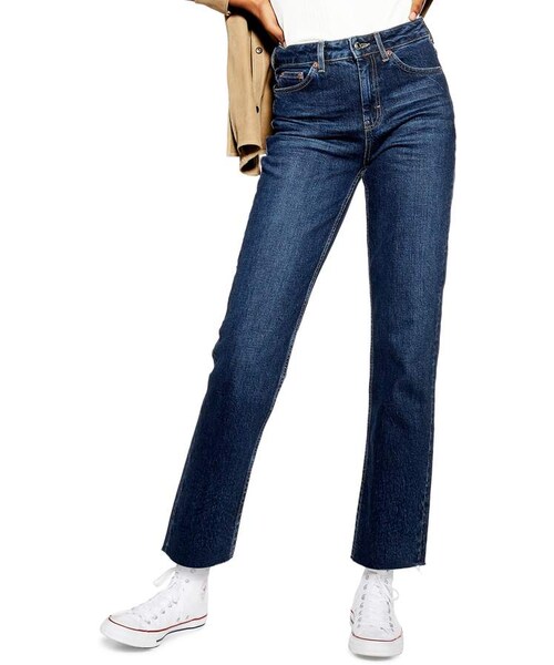 topshop straight leg raw hem