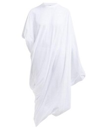 Vetements - Asymmetric Cotton Jersey T Shirt Dress - Womens - White