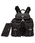 Prada Backpack "Prada - Logo Plaque Nylon Backpack - Womens - Black"