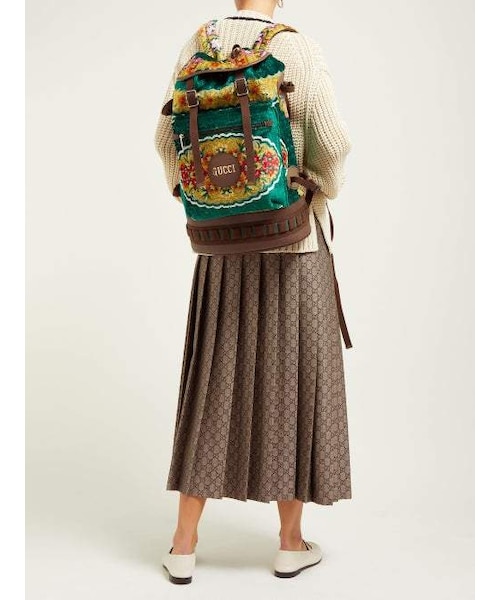 ★GUCCI リュック　レディース★ GUCCI（グッチ）の「Gucci - Alpina Floral Velvet Backpack