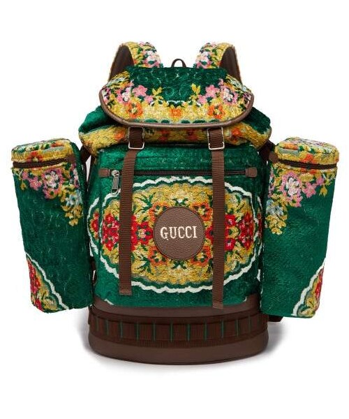 GUCCI（グッチ）の「Gucci Alpina Floral Velvet Backpack Womens Green