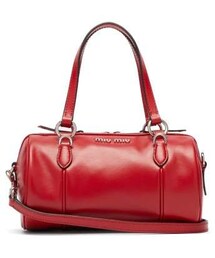 Miu Miu - Small Leather Bowling Bag - Womens - Red