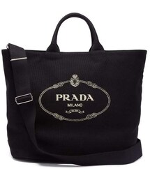 Prada - Logo Print Canvas Tote - Womens - Black
