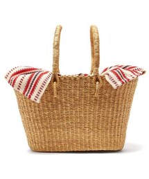 Muuñ Muun - Claudia Mini Straw Basket Bag - Womens - Red Multi